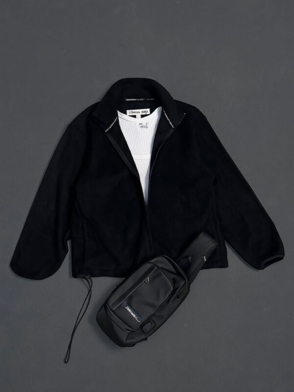 itsninetees Men’s Black Minimal Zip Jacket