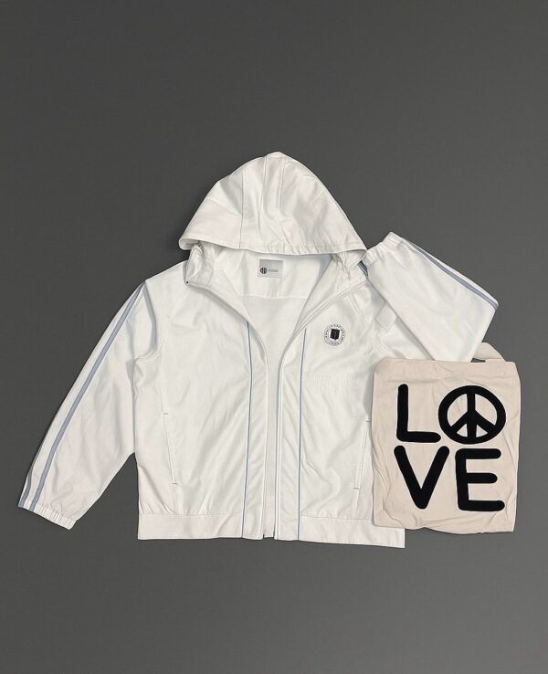 itsninetees Men’s White Hooded Zip Jacket