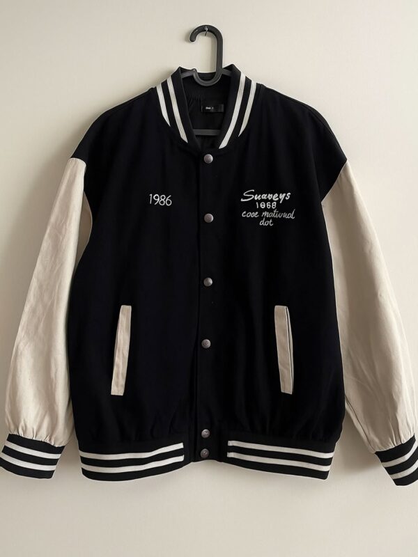 itsninetees Men’s Black & White Varsity Jacket